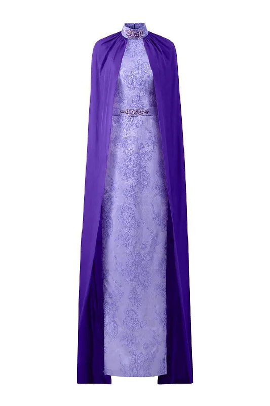 Act Fast – Limited Time Savings!Act Fast – Limited Time Savings!Aphrodite Cape High Neck Jacquard Floor Length Dress Act Fast – Limited Time Savings!Act Fast – Limited Time Savings!Aphrodite Cape High Neck Jacquard Floor Length Dress