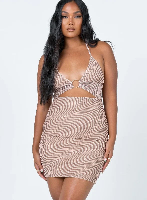 Score Huge Discounts Today!Score Huge Discounts Today!Bennie Mini Dress Brown Swirl Score Huge Discounts Today!Score Huge Discounts Today!Bennie Mini Dress Brown Swirl