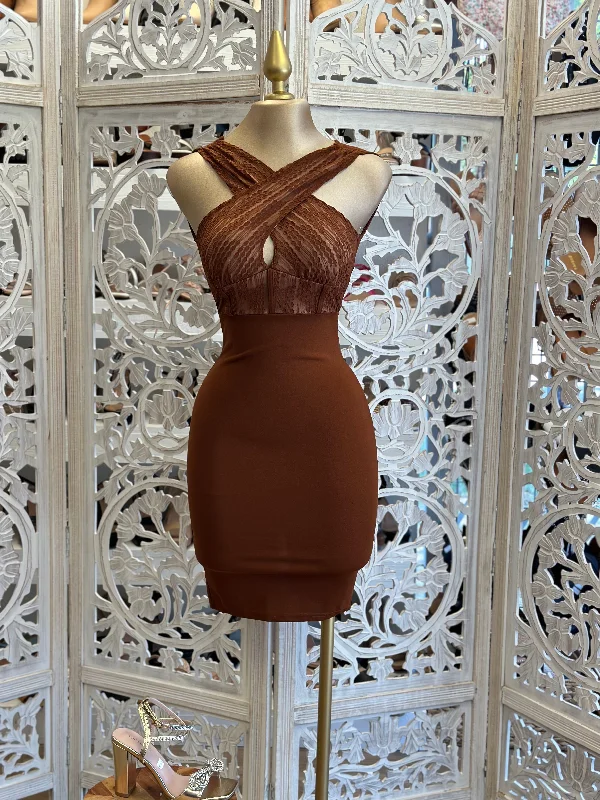 Every Deal is a Steal!Every Deal is a Steal!Cognac Crossed Mini Dress
