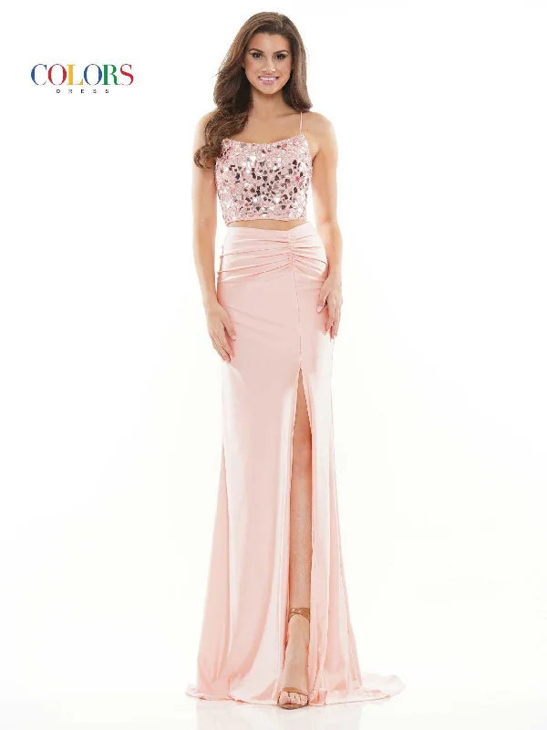 Instant Savings Await!Instant Savings Await!Colors 2688 Colors Long Formal Two Piece Beaded Prom Dress