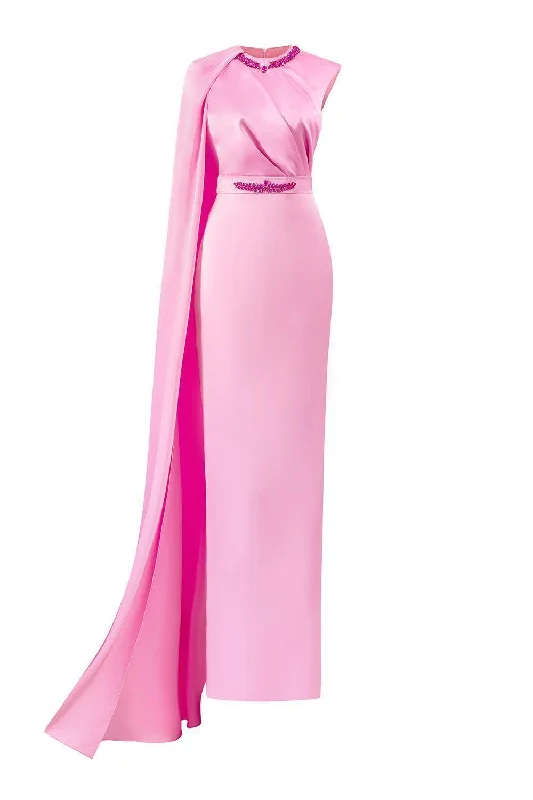 Save More When You Shop More!Save More When You Shop More!Efflores Pegged Round Neck Silk Floor Length Dress Save More When You Shop More!Save More When You Shop More!Efflores Pegged Round Neck Silk Floor Length Dress