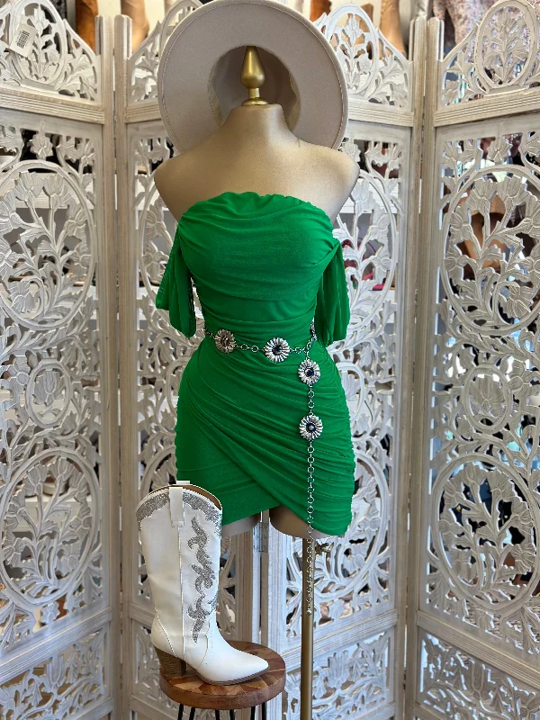 Exclusive Deals Just for You!Exclusive Deals Just for You!Green Draped Mini Dress