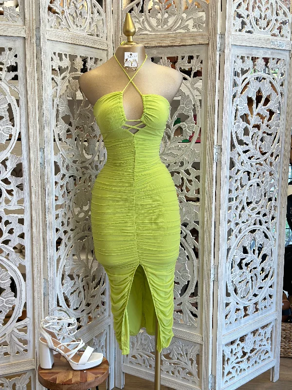 Your Discount is Waiting!Your Discount is Waiting!Lime Tie Up Dress