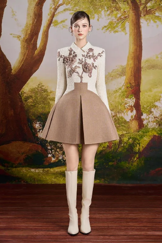 Buy More, Pay Less!Buy More, Pay Less!Millie Fit and Flare Long Sleeved Tweed Mini Dress