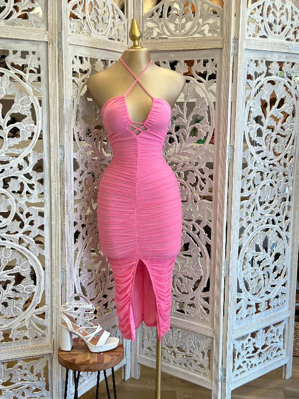 Your Dream Deal is Here!Your Dream Deal is Here!Pink Tie up Dress