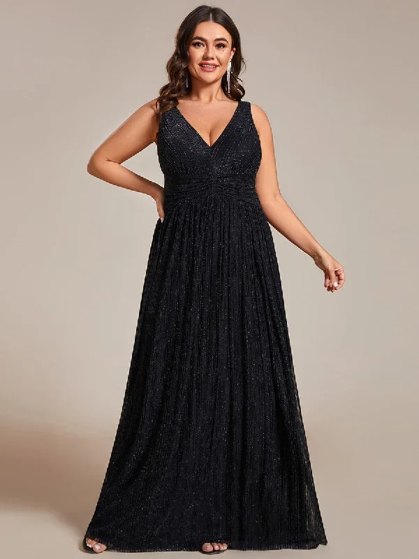 Exclusive Deals Just for You!Exclusive Deals Just for You!Plus Size Sleeveless V-Neck Pleated A-Line Formal Evening Dress Exclusive Deals Just for You!Exclusive Deals Just for You!Plus Size Sleeveless V-Neck Pleated A-Line Formal Evening Dress