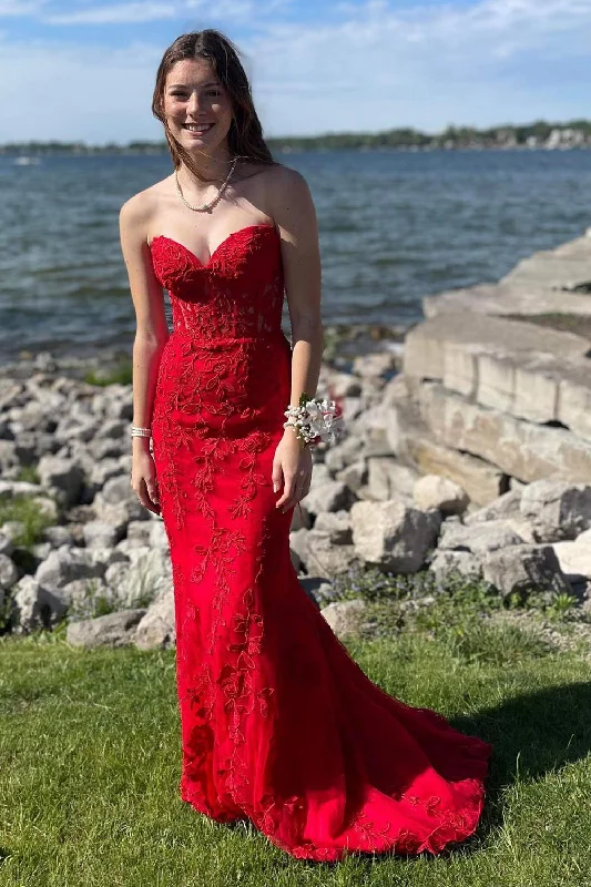 Unlock Huge Savings Now!Unlock Huge Savings Now!Red Sweetheart Lace-Up Long Mermaid Prom Dress with Appliques Unlock Huge Savings Now!Unlock Huge Savings Now!Red Sweetheart Lace-Up Long Mermaid Prom Dress with Appliques