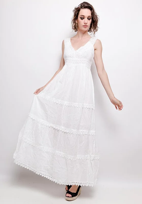 Buy More, Save More!Buy More, Save More!Seventy1 One Size Crochet Maxi Smock Dress, White Buy More, Save More!Buy More, Save More!Seventy1 One Size Crochet Maxi Smock Dress, White