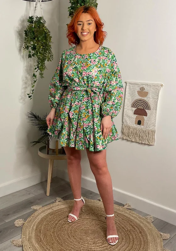 Your Shopping Spree Starts Here!Your Shopping Spree Starts Here!Seventy1 One Size Floral Batwing Sleeve Mini Dress, Green Your Shopping Spree Starts Here!Your Shopping Spree Starts Here!Seventy1 One Size Floral Batwing Sleeve Mini Dress, Green