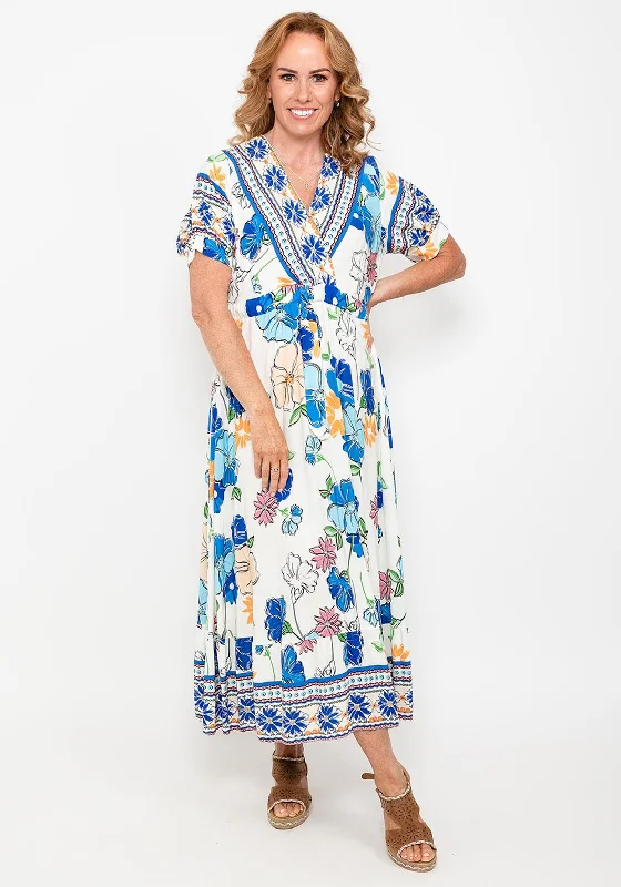 Save More Than Ever!Save More Than Ever!Seventy1 One Size Tropical Maxi Dress, Blue Multi Save More Than Ever!Save More Than Ever!Seventy1 One Size Tropical Maxi Dress, Blue Multi