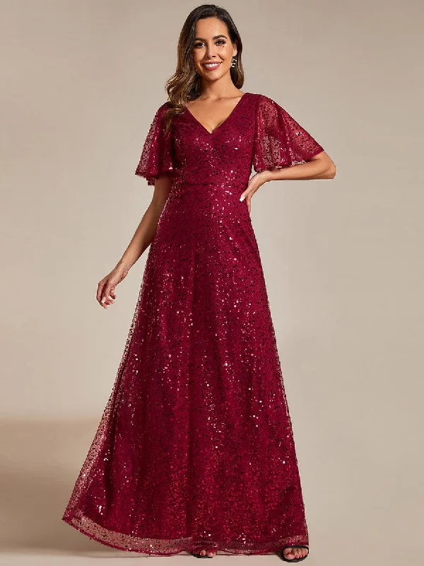 Only a Few Left – Order Now!Only a Few Left – Order Now!Shimmering All Over Sequin Short Sleeves A-Line Formal Evening Dress Only a Few Left – Order Now!Only a Few Left – Order Now!Shimmering All Over Sequin Short Sleeves A-Line Formal Evening Dress