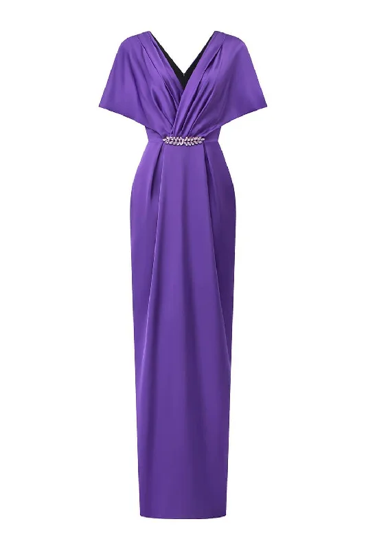 Every Deal is a Steal!Every Deal is a Steal!Solace Pegged V-Neck Silk Floor Length Dress