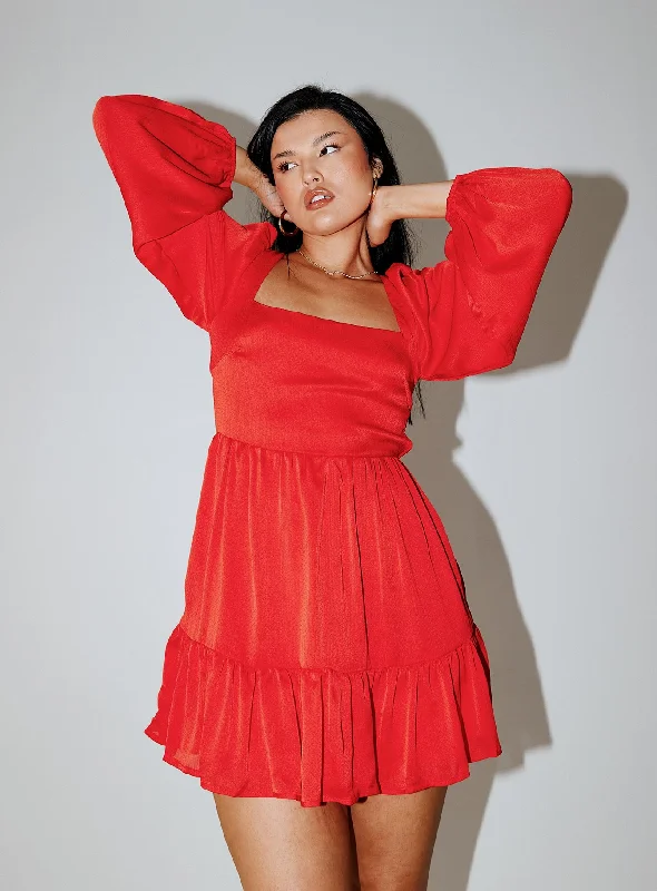 Your Favorite Sale is Back!Your Favorite Sale is Back!Tropez Long Sleeve Mini Dress Red Your Favorite Sale is Back!Your Favorite Sale is Back!Tropez Long Sleeve Mini Dress Red