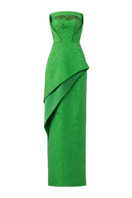 Hottest Discounts of the Year!Hottest Discounts of the Year!Visage Strapless Straight Across Neck Jacquard Floor Length Dress Hottest Discounts of the Year!Hottest Discounts of the Year!Visage Strapless Straight Across Neck Jacquard Floor Length Dress