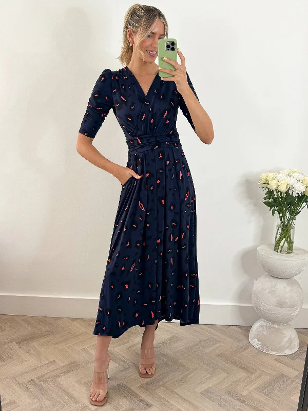 Grab Yours Before It’s Too Late!Grab Yours Before It’s Too Late!Adria Animal Print Jersey Maxi Dress, Navy Animal Grab Yours Before It’s Too Late!Grab Yours Before It’s Too Late!Adria Animal Print Jersey Maxi Dress, Navy Animal