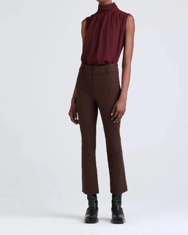 Biggest Sale of the Season!Biggest Sale of the Season!Cropped Flare Trouser Pants In Chocolate