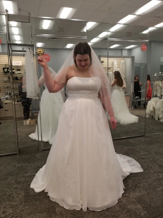 One Day Only – Huge Savings!One Day Only – Huge Savings!David's Bridal Chiffon Empire Waist Plus Size 9V9743 One Day Only – Huge Savings!One Day Only – Huge Savings!David's Bridal Chiffon Empire Waist Plus Size 9V9743