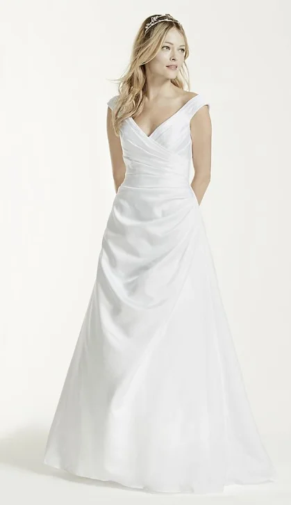 Must-Have Deals Inside!Must-Have Deals Inside!David's Bridal T9861 Off-the-shoulder with Side Draping