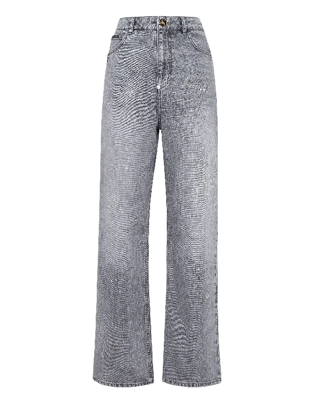 Shop the Hottest Deals!Shop the Hottest Deals!Denim Trousers Super Loose Fit