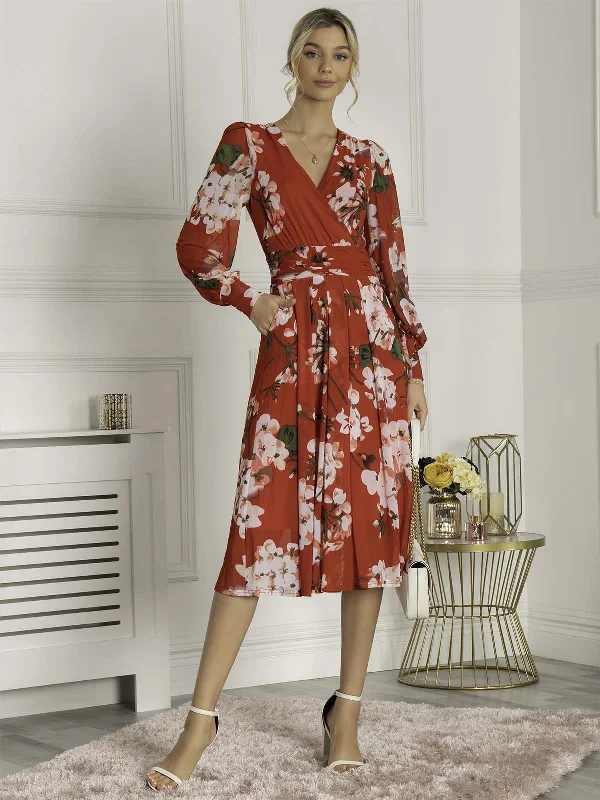 Every Deal is a Steal!Every Deal is a Steal!Eileen Long Sleeve Mesh Dress, Red Floral Every Deal is a Steal!Every Deal is a Steal!Eileen Long Sleeve Mesh Dress, Red Floral