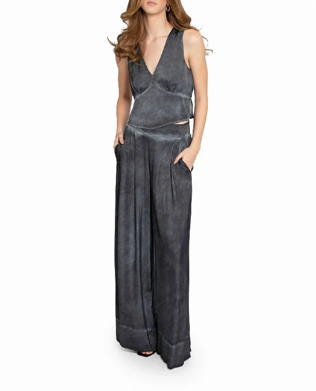 Great Deals, Just for You!Great Deals, Just for You!Garment Dyed Silk Wide Leg Pant In Black