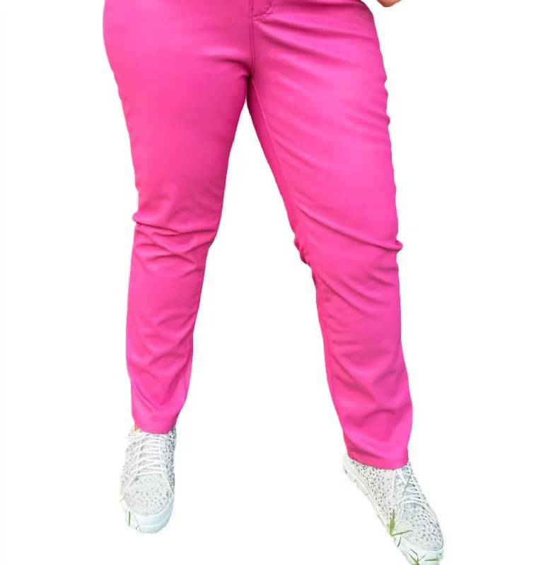 Hurry! While Supplies Last!Hurry! While Supplies Last!High Waist Faux Leather Straight Leg Pant - Reg/curvy In Hot Pink