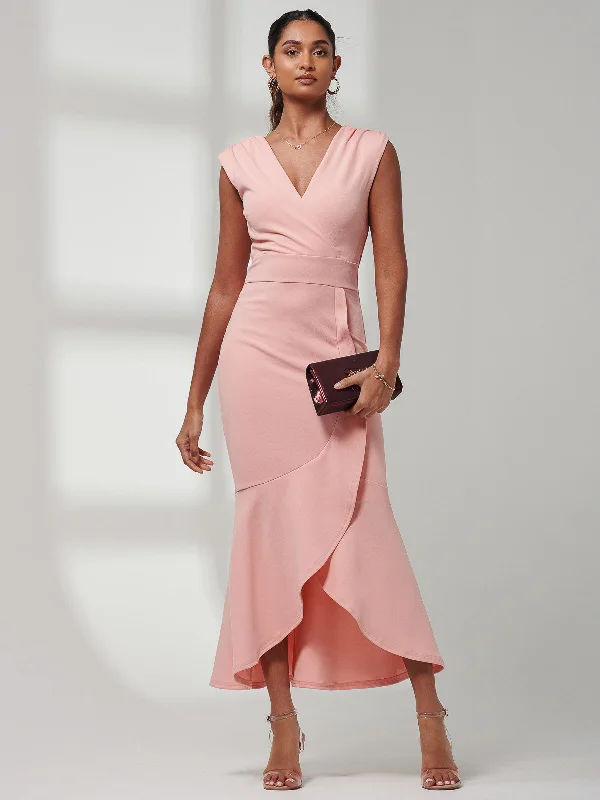Your Dream Deal is Here!Your Dream Deal is Here!Mabruka Frill Fishtail Maxi Dress, Coral Your Dream Deal is Here!Your Dream Deal is Here!Mabruka Frill Fishtail Maxi Dress, Coral