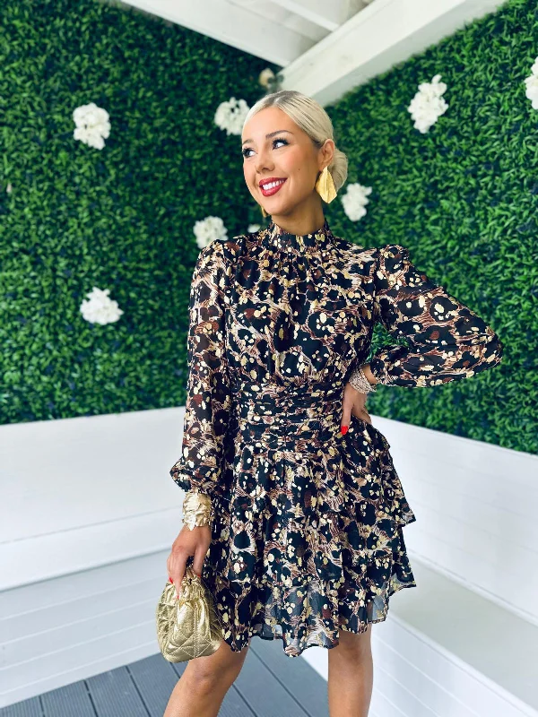 Score Big Savings Today!Score Big Savings Today!Odette Gold Leaf Mini Dress Animal Score Big Savings Today!Score Big Savings Today!Odette Gold Leaf Mini Dress Animal