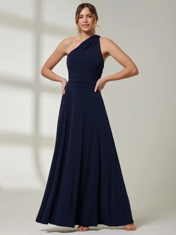 Huge Savings – Act Now!Huge Savings – Act Now!One Shoulder Jersey Maxi Dress, Navy