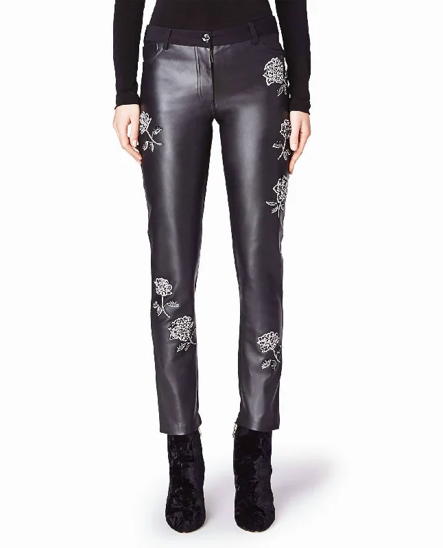 Unbeatable Prices!Unbeatable Prices!Pants In Black Embellished Rose