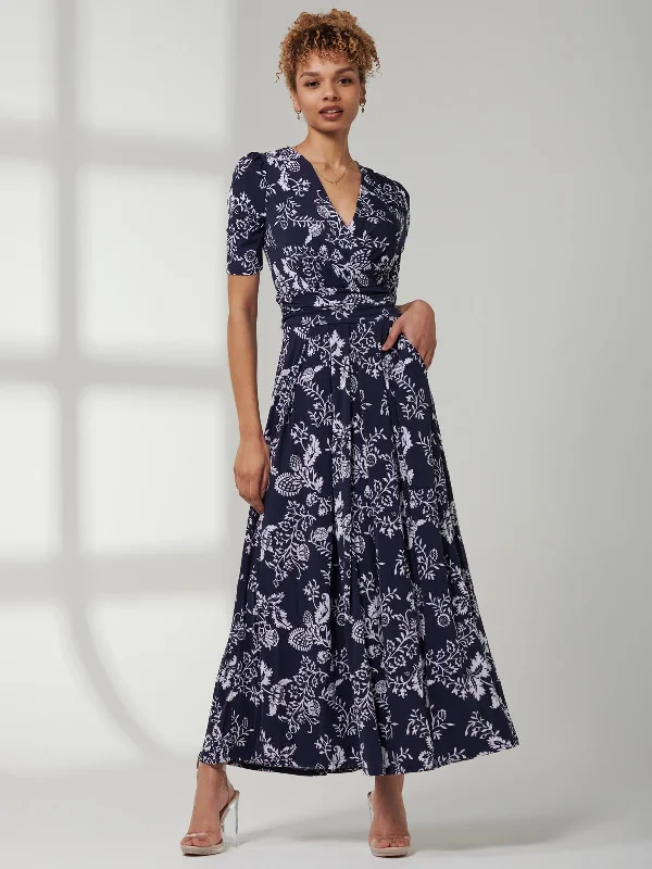 Buy More, Save More!Buy More, Save More!Pleated Jersey Maxi Dress, Navy White Floral