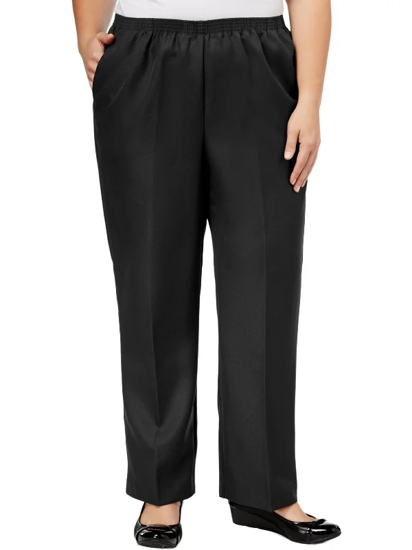 Price Drop Alert!Price Drop Alert!Plus Classics Womens Pleated Pull On Straight Leg Pants