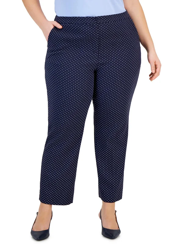 Grab Yours Before It’s Too Late!Grab Yours Before It’s Too Late!Plus Womens High Rise Polka-Dot Ankle Pants