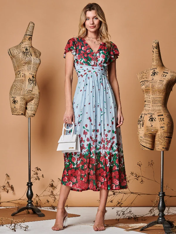 Grab Yours Before It’s Too Late!Grab Yours Before It’s Too Late!Symmetrical Floral Print Mesh Maxi Dress, Blue Multi Grab Yours Before It’s Too Late!Grab Yours Before It’s Too Late!Symmetrical Floral Print Mesh Maxi Dress, Blue Multi