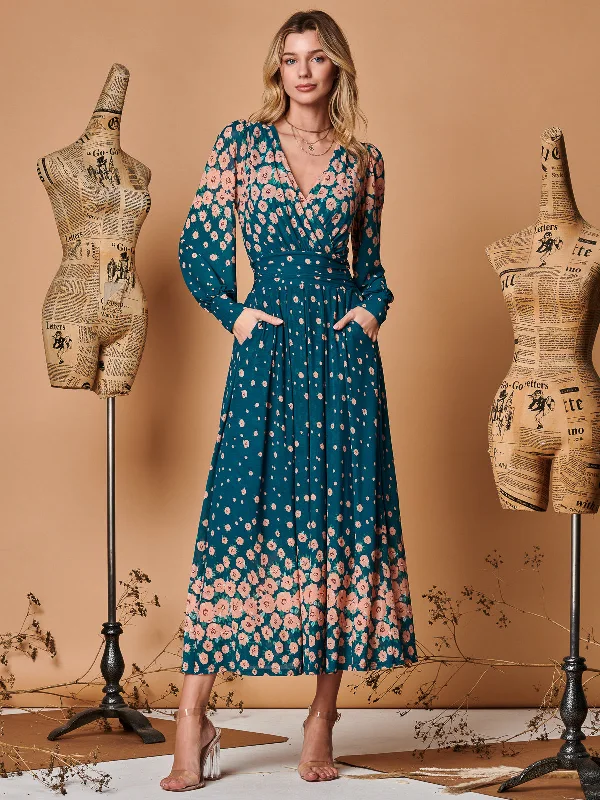 Get Ready to Save!Get Ready to Save!Symmetrical Print Mesh Maxi Dress, Navy Floral Get Ready to Save!Get Ready to Save!Symmetrical Print Mesh Maxi Dress, Navy Floral