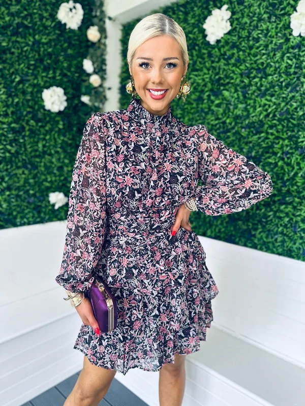 Instant Savings Await!Instant Savings Await!Tonia High Neck Mini Dress Floral Multi Instant Savings Await!Instant Savings Await!Tonia High Neck Mini Dress Floral Multi