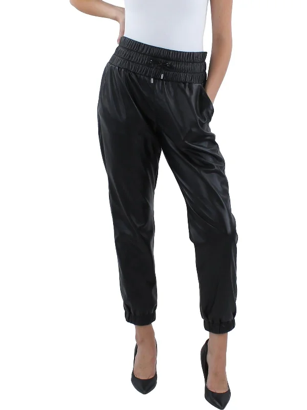 Shop Early, Save Big!Shop Early, Save Big!Wadley Womens Faux Leather Drawstring Jogger Pants