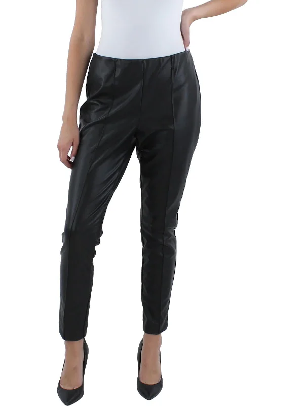 Unlock Huge Savings Now!Unlock Huge Savings Now!Womens Faux Leather Pull-On Ankle Pants