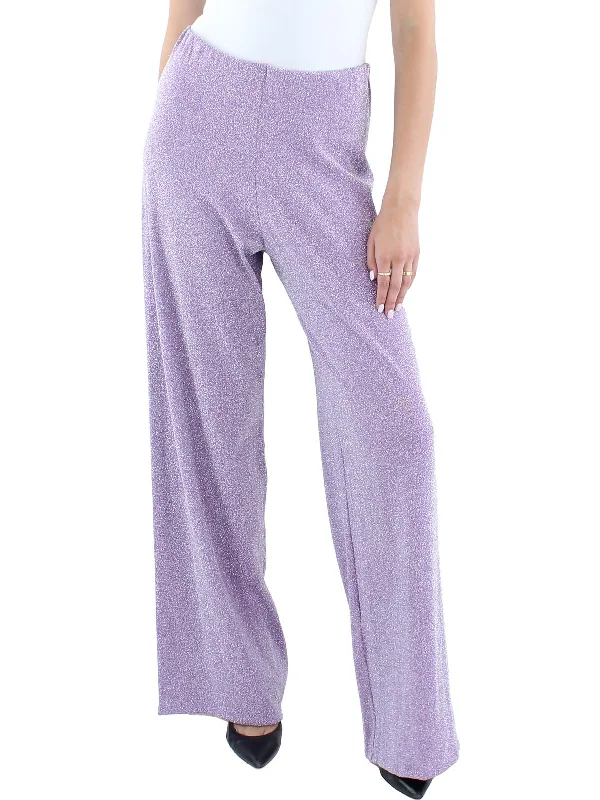 Unmissable Offers Await!Unmissable Offers Await!Womens Metallic Textured Wide Leg Pants