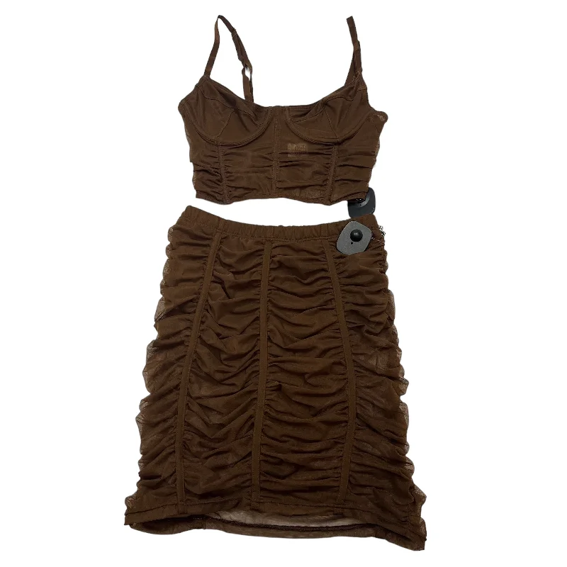 Upgrade for Less!Upgrade for Less!Brown Skirt Set 2pc Tic Toc, Size S