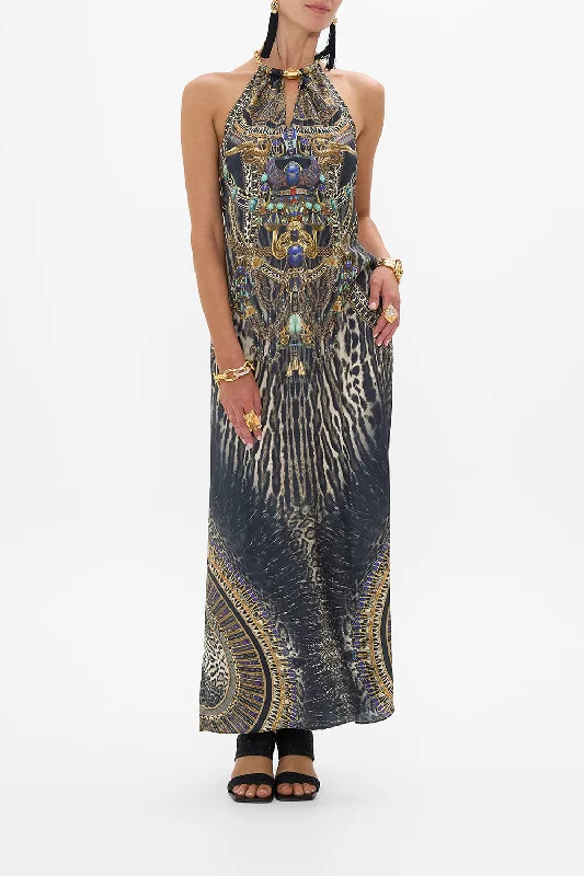 Get the Best for Less!Get the Best for Less!LOW BACK LONG DRESS WITH NECK HARDWARE CAT WORSHIP