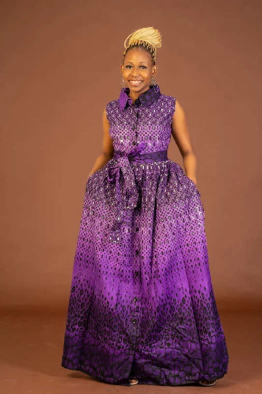 The Best Offers Are Here!The Best Offers Are Here!Alice Ankara Maxi Dress | Purple African Print