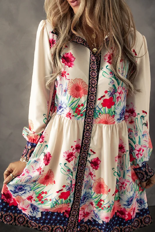 Shop Smart, Save Big!Shop Smart, Save Big!Floral Buttoned Mini Shirt Dress