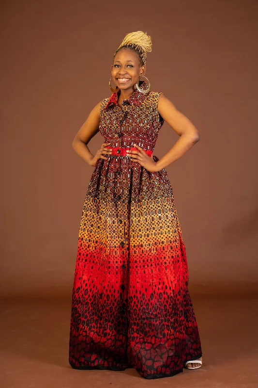Don’t Wait – Shop Today!Don’t Wait – Shop Today!Awah Ankara Maxi Dress | Red and Yellow African Print