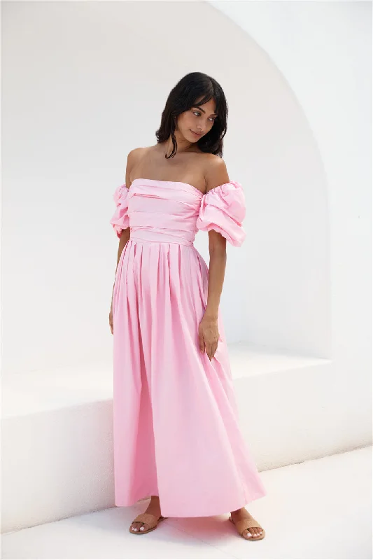 Massive Price Cuts!Massive Price Cuts!Bella Off-Shoulder Maxi Dress Pink