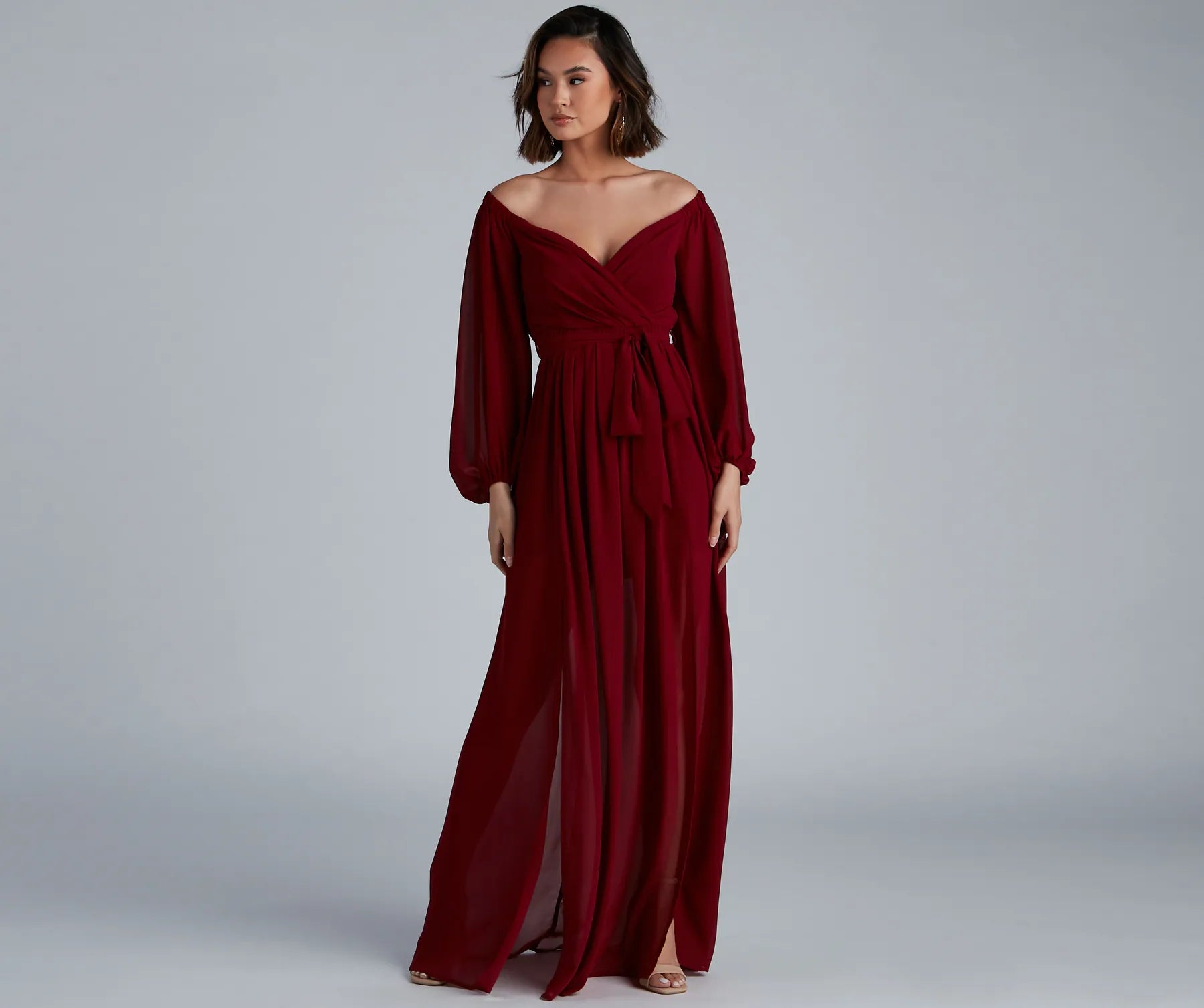 Your Discount is Waiting!Your Discount is Waiting!Britt Off-The-Shoulder Chiffon Formal Dress