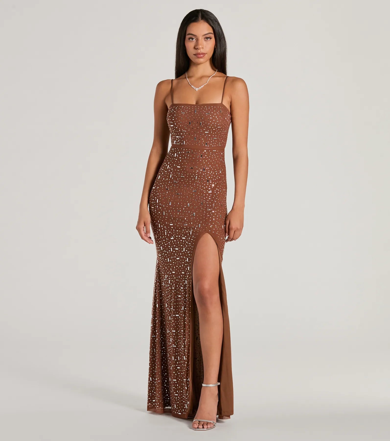 Biggest Sale of the Season!Biggest Sale of the Season!Britt Sleeveless Mermaid Rhinestone Formal Dress