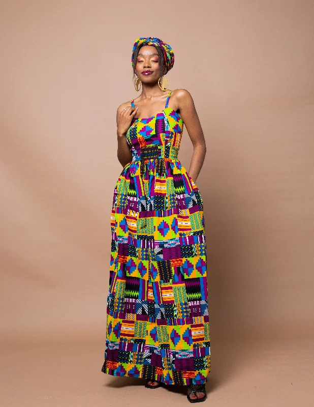 Your Chance to Save is Now!Your Chance to Save is Now!Dolly Ankara Maxi Dress | Yellow Multicolored African Tribal Print