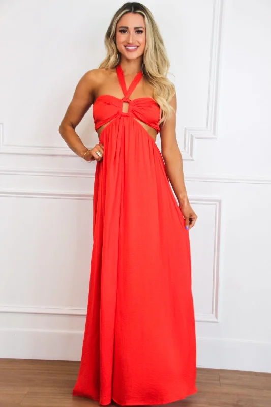 Find Your Perfect Deal Today!Find Your Perfect Deal Today!Feel the Sunshine Cutout Maxi Dress: Coral