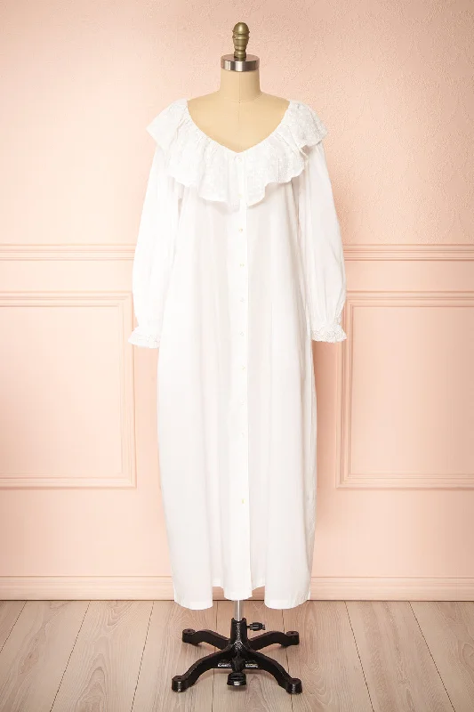 Exclusive Offers You’ll Love!Exclusive Offers You’ll Love!Fernley | White Long-Sleeved Nightgown Exclusive Offers You’ll Love!Exclusive Offers You’ll Love!Fernley | White Long-Sleeved Nightgown